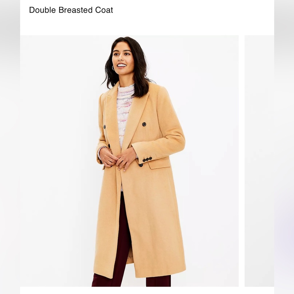 LOFT Tan Double Breasted Trench Coat